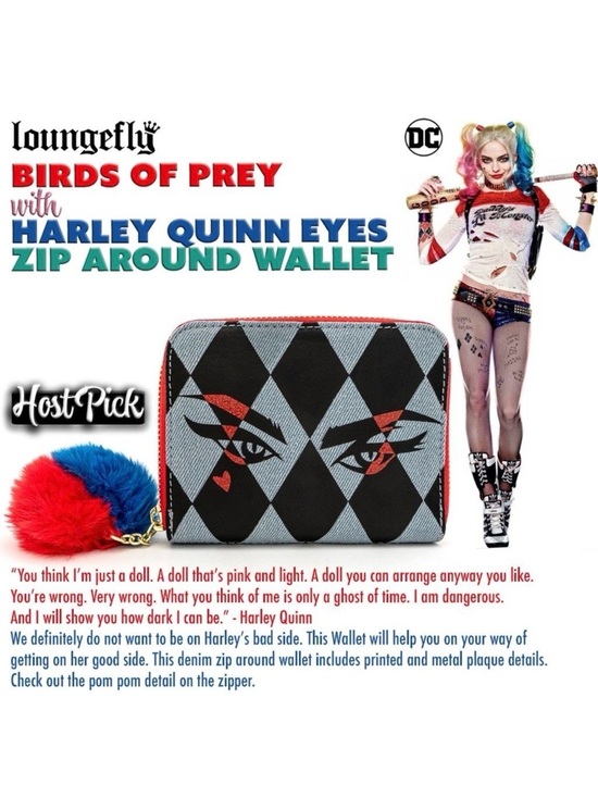 Loungefly Handbags - BIRDS OF PREY Harley Quinn EYES Zip Around Wallet 🎉HOST PICK🎉 NEW